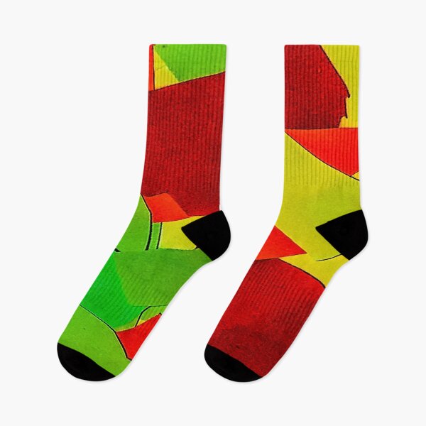 Item preview, Green Red random colour shapes pattern melbourne art designed and sold by TramsmashGuy.