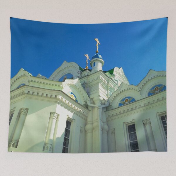 Item preview, Orthodox temple against the background of the blue cloudless sky, architectural decision  designed and sold by helenkaiy.