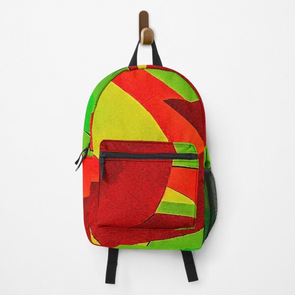 Item preview, Deep Green Red colour shapes pattern melbourne art designed and sold by TramsmashGuy.