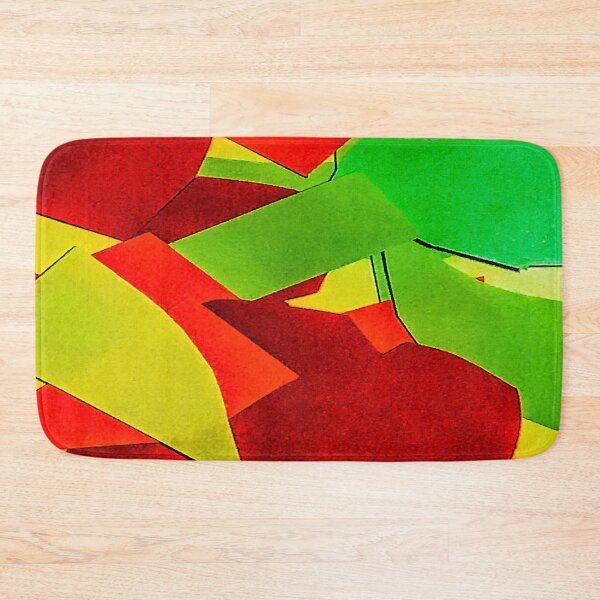 Item preview, Deep Green Red colour shapes pattern melbourne art designed and sold by TramsmashGuy.