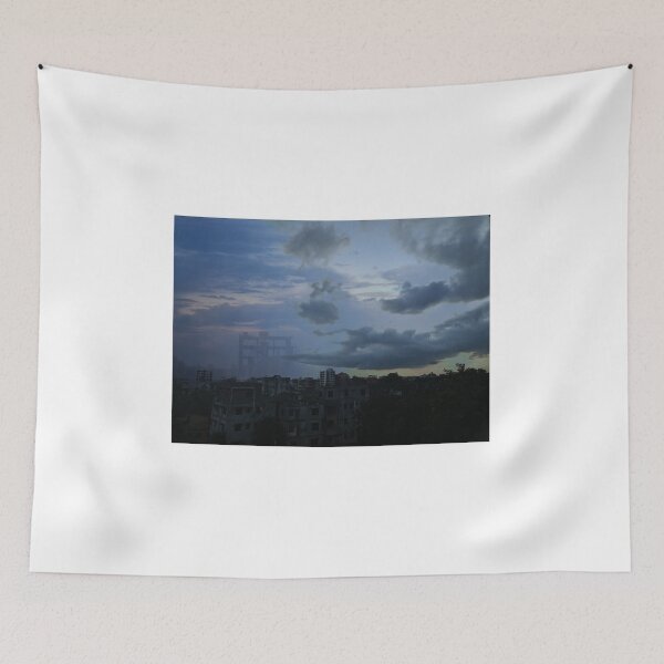 Item preview, Double exposed  moody photo of the blue sky and buildings and life designed and sold by FCEalin.