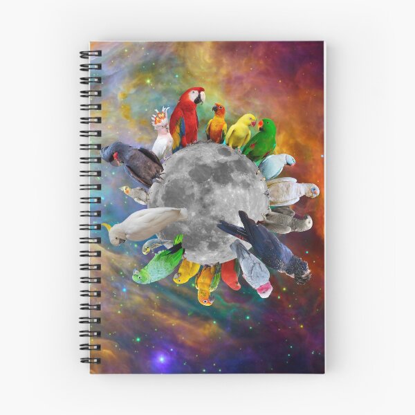 Item preview, Parrots of the Rainbow on the Moon with MultiColoured Galactic Background designed and sold by JungleVision.