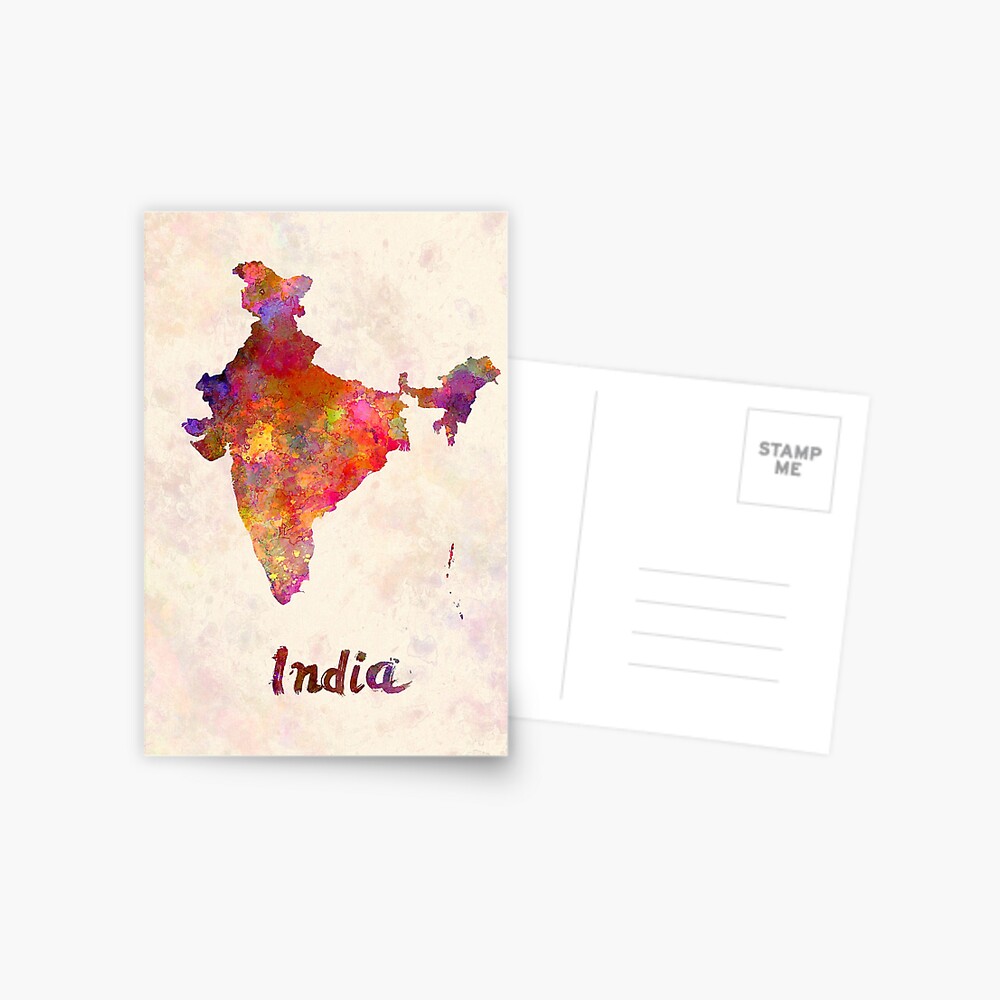 India in watercolor Postcard