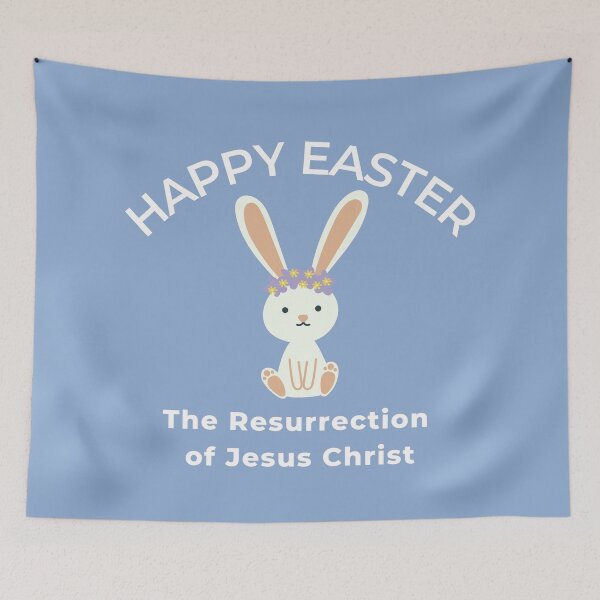 Item preview, Happy Easter and Cute White Bunny designed and sold by Polariszero.