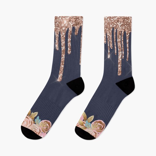 Item preview, Pink and Gold Roses with Dripping Rose Gold Glitter Effect designed and sold by WOW TeesAndThings.