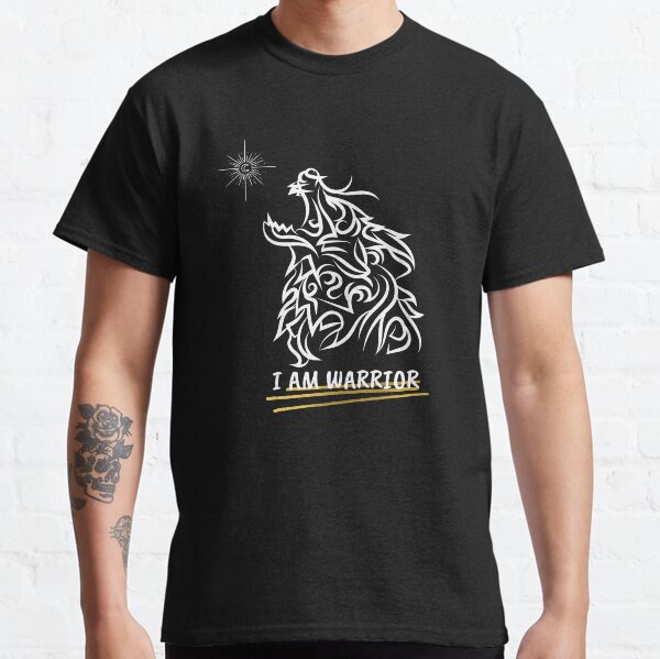 I am Warrior Black and White Lion's Head Classic T-Shirt