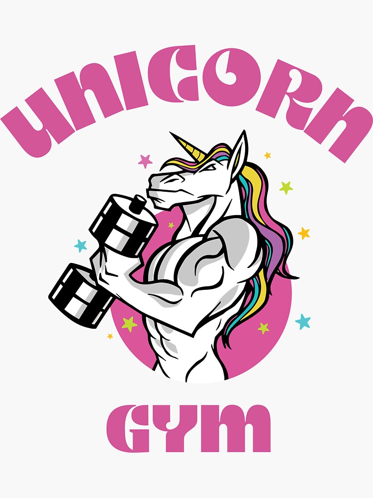 Unicorn Fitness Sticker Unicorn Gym Workout Decals Bodybuilding