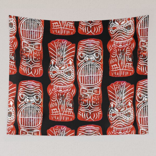 Item preview, Tiki Tumblers No. 1 - original linocut design and print designed and sold by PixelPalmer.