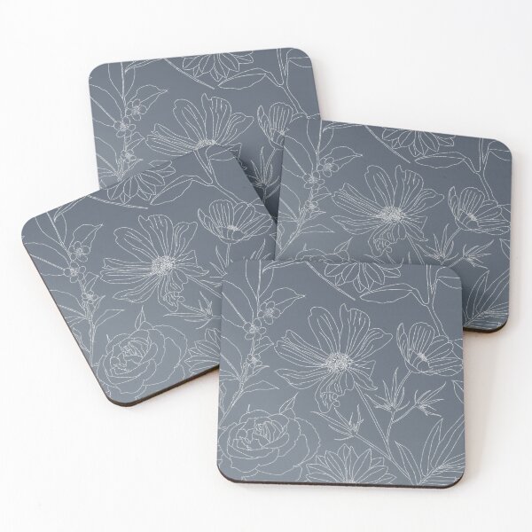 Item preview, Flowers Silver Outline Gray Gradient Elegant Design designed and sold by NdesignTrend.