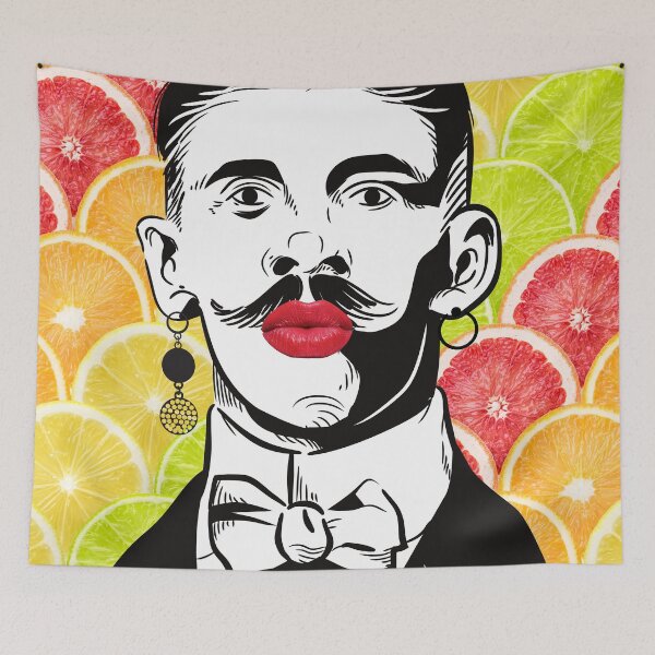 Item preview, A Vintage Gentleman with Luscious Red Lips designed and sold by cheeseonbread.
