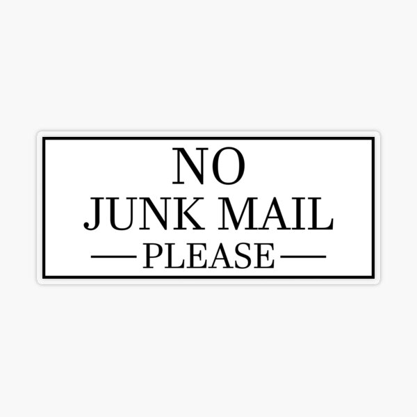 no-junk-mail-no-junk-mail-sign-sticker-for-sale-by-rexoo-redbubble