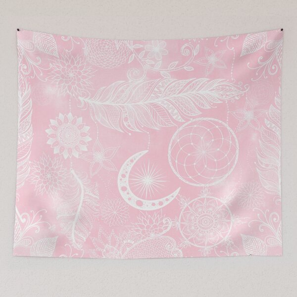 Item preview, White Mandala Dreamcatcher Pink pattern designed and sold by InovArtS.