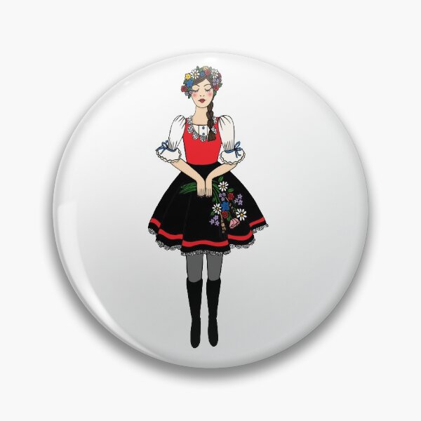 Item preview, Klara from Moravia, folklore girl in folk costume blue background designed and sold by Naty Design Prague.