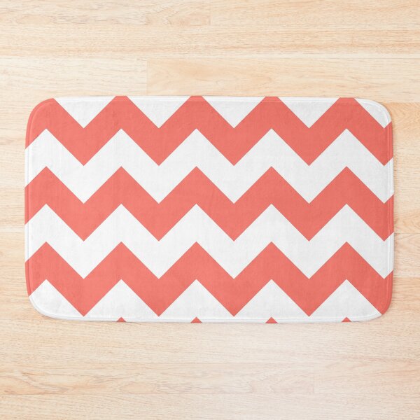 Item preview, Large white and coral chevron designed and sold by Feeling Artsy.