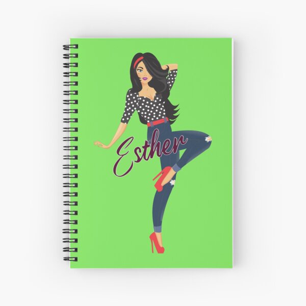 Esther Girl Sassy Green Spiral Notebook