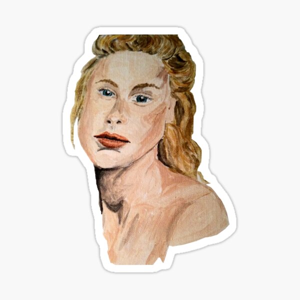 Woman with the golden hair Sticker