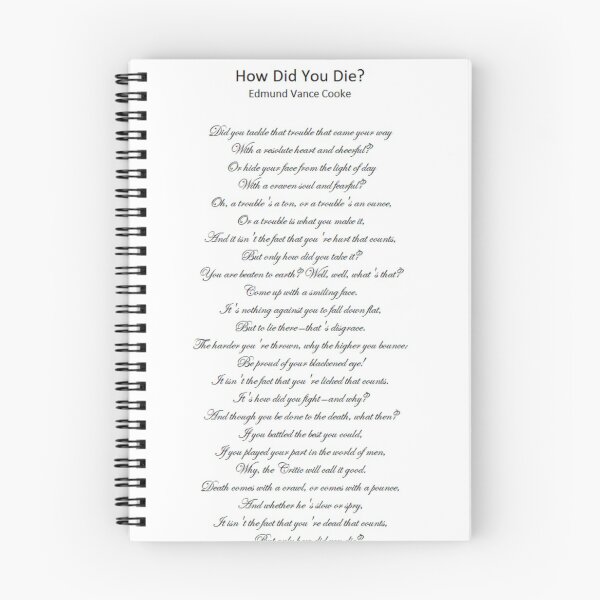 Item preview, How Did You Die poem designed and sold by JRHarshman.