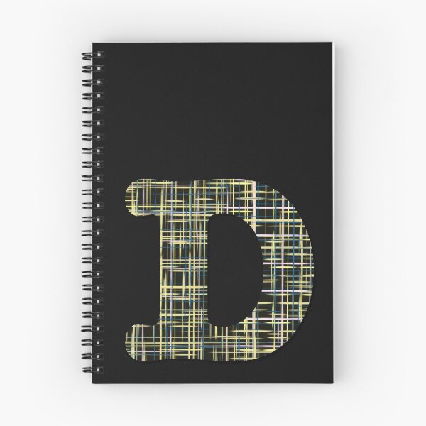 Item preview, D Alphabet Yellow Lines Black Grid Monogram designed and sold by AMSonArt.