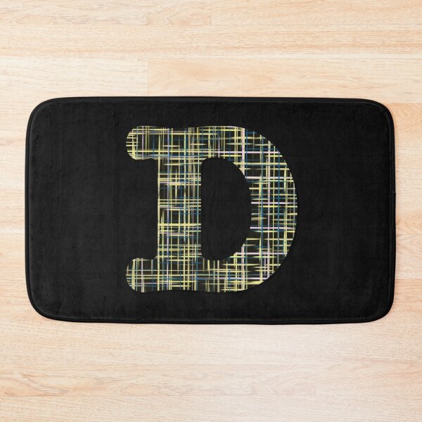 Item preview, D Alphabet Yellow Lines Black Grid Monogram designed and sold by AMSonArt.