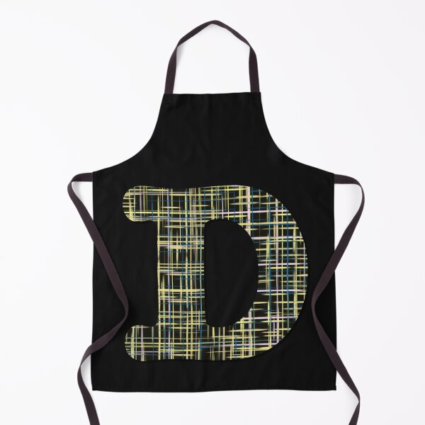 Item preview, D Alphabet Yellow Lines Black Grid Monogram designed and sold by AMSonArt.