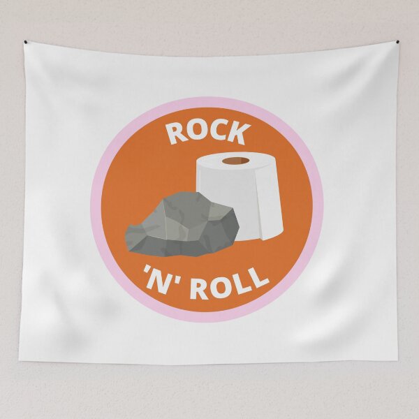 Item preview, Literal Rock N Toilet Paper Roll Cute and Funny Pun designed and sold by ToastyBopShop.