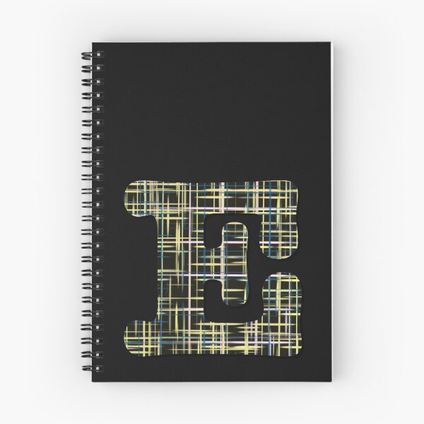 Item preview, E Alphabet Yellow Lines Black Grid Monogram designed and sold by AMSonArt.