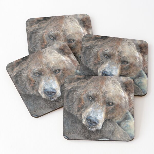 Item preview, Cute Grizzly Bear lifelike drawing designed and sold by Tricia Newton.
