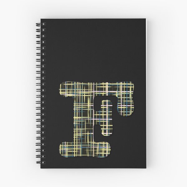 Item preview, F Alphabet Letter Yellow Lines Black Grid Monogram designed and sold by AMSonArt.