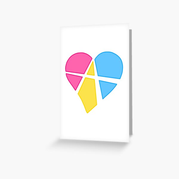 Pansexual Relationship Anarchy Heart (white) Greeting Card