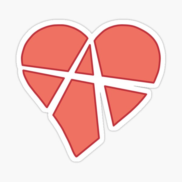Relationship Anarchy Heart (black) Sticker