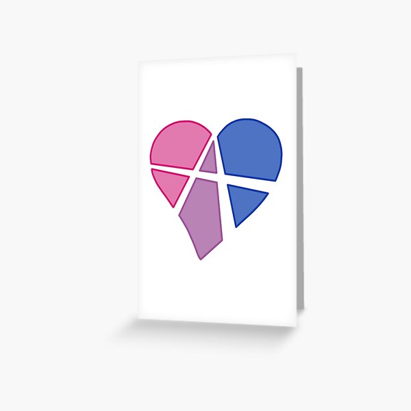 Bisexual Relationship Anarchy Heart (white) Greeting Card