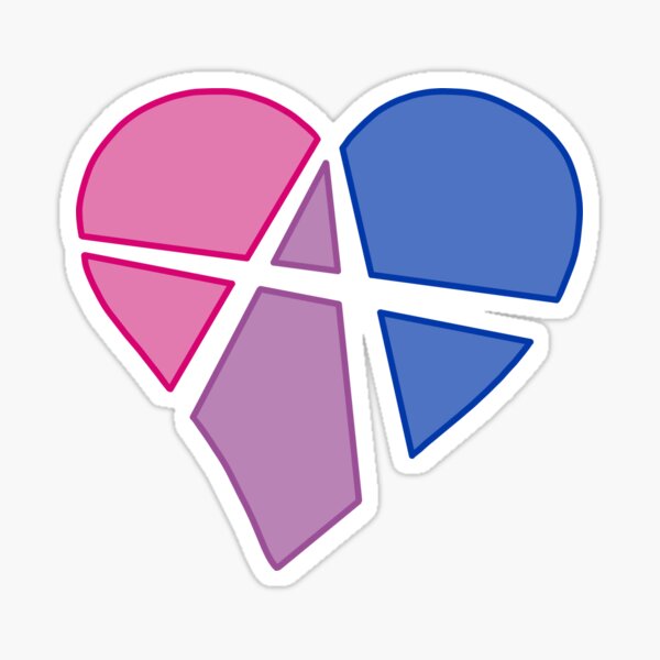 Bisexual Relationship Anarchy Heart (white) Sticker