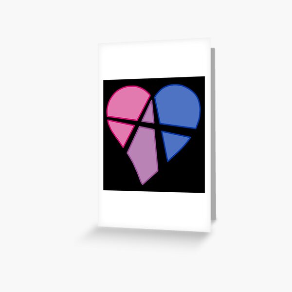 Bisexual Relationship Anarchy Heart (black) Greeting Card