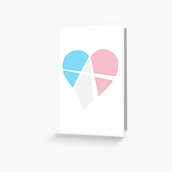 Transgender Relationship Anarchy Heart (white) Greeting Card