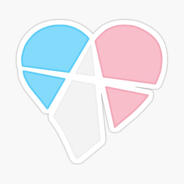 Transgender Relationship Anarchy Heart (white) Sticker