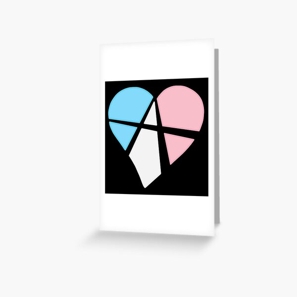 Transgender Relationship Anarchy Heart (black) Greeting Card