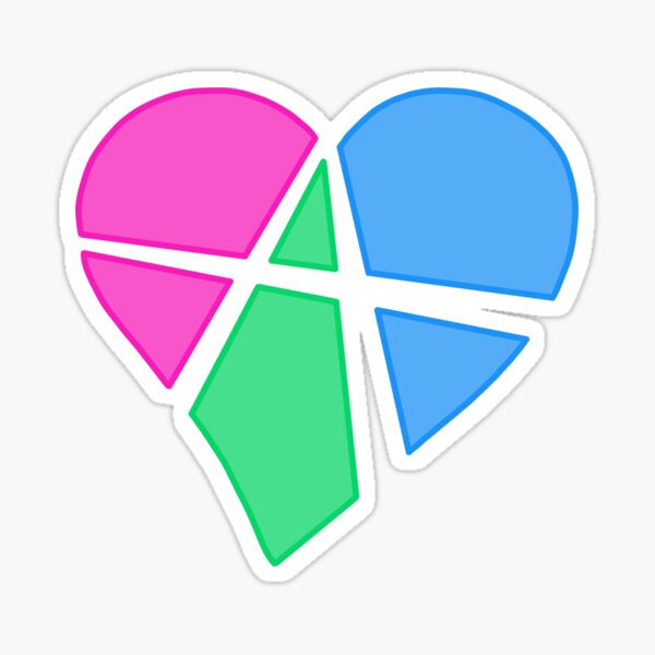 Polysexual Relationship Anarchy Heart (white) Sticker