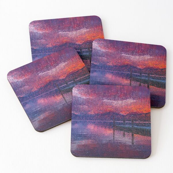 Item preview, Sunset On Riverside Mountain Impressionist Painting designed and sold by JahidMunna.