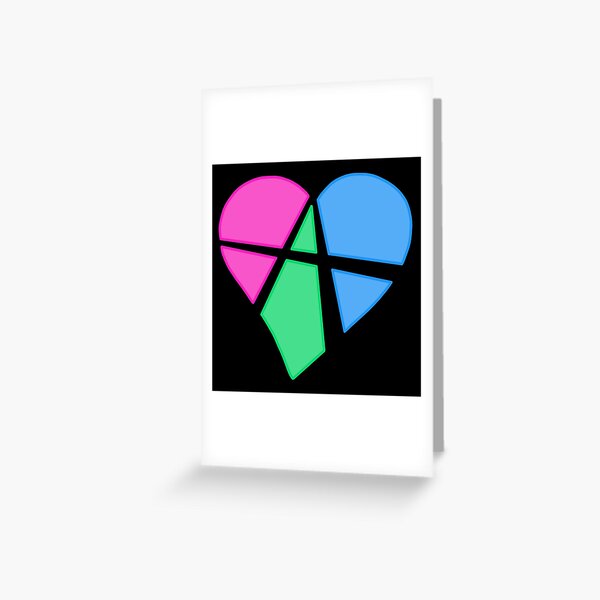 Polysexual Relationship Anarchy Heart (black) Greeting Card