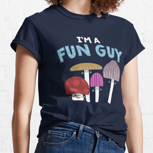 Fun Guy Fungi Mushroom Funny Dad Joke Pun Long Sleeve T Shirts Tees For Men