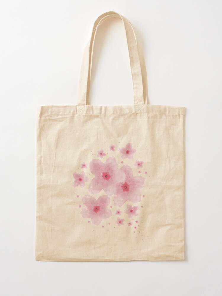 Cherry Blossom Painted Tote Bag