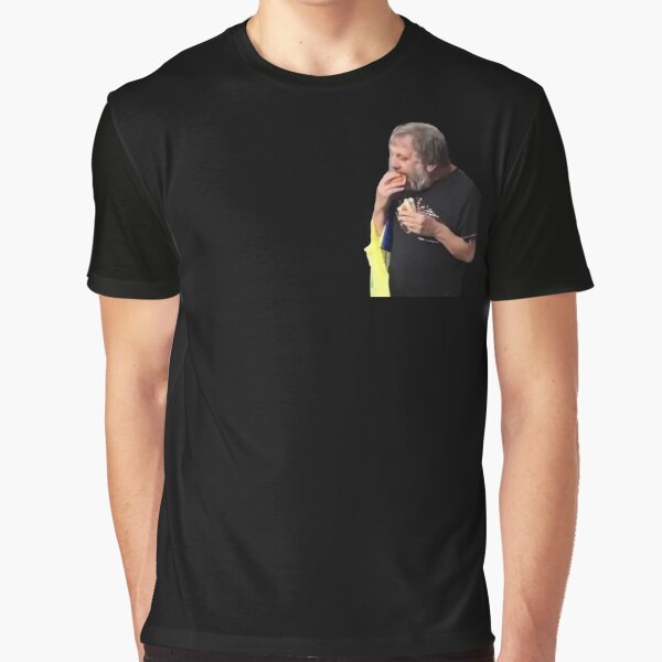 Vista previa del artículo con la obra «Camiseta de skate Zizek comiendo hot dog», diseñado y vendido por Philosophy G(r)eeks.