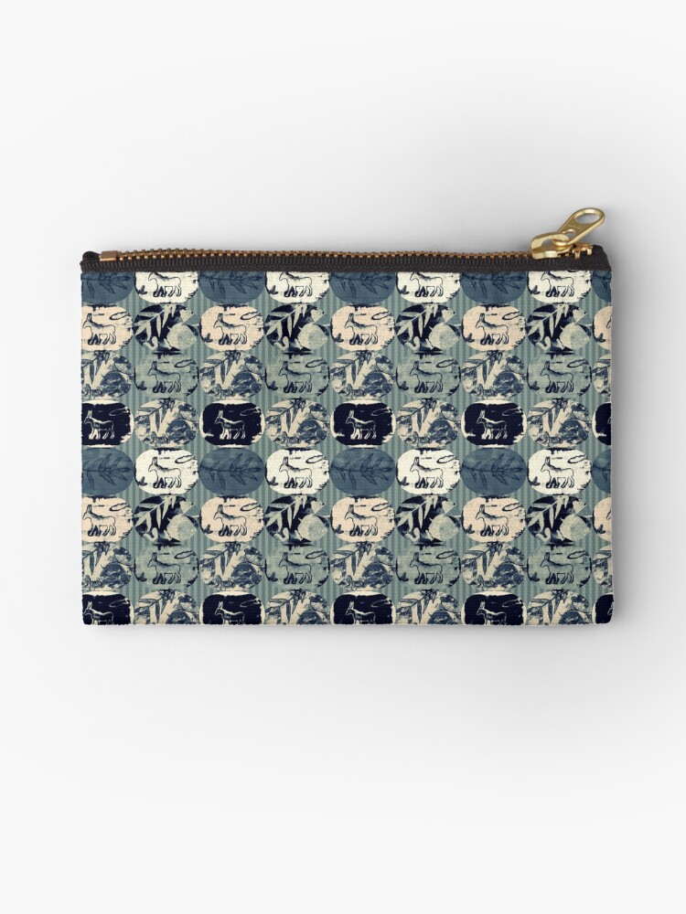 Thumbnail 1 of 4, Zipper Pouch, Donkey mosaic (film duotone) designed and sold by ElenaWhiskers.