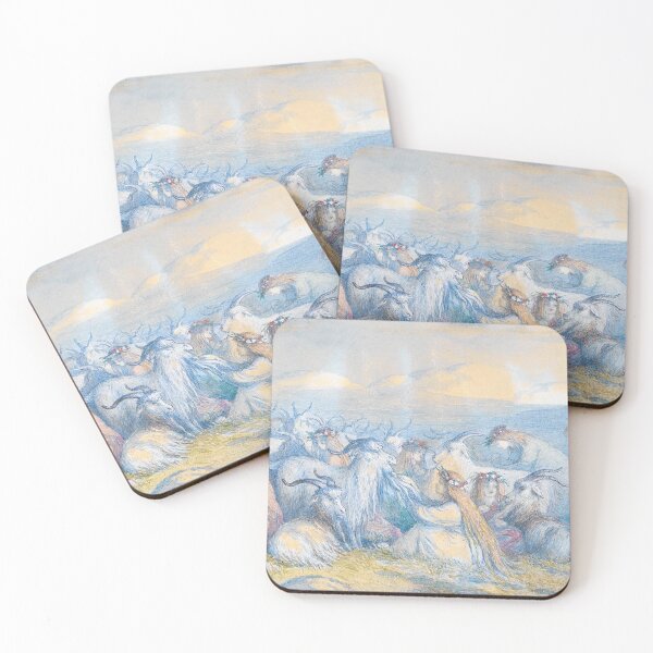 Item preview, Ladies in the field with Goats illustration designed and sold by Vintage Designs +.