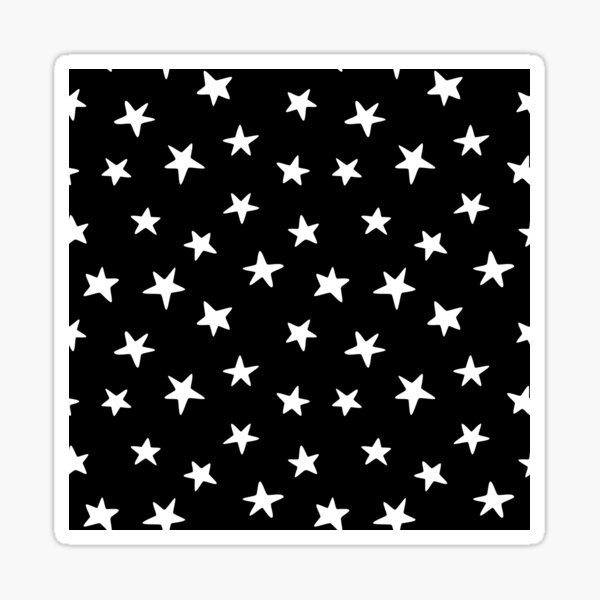 "Black and White Stars" Sticker by PrintInFashion Redbubble
