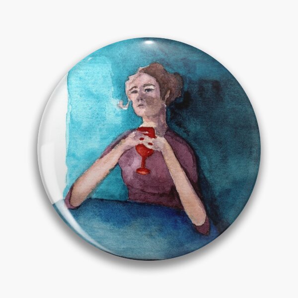 Item preview, Girl at table by the window in cafe with a red wineglass designed and sold by YangreArt.