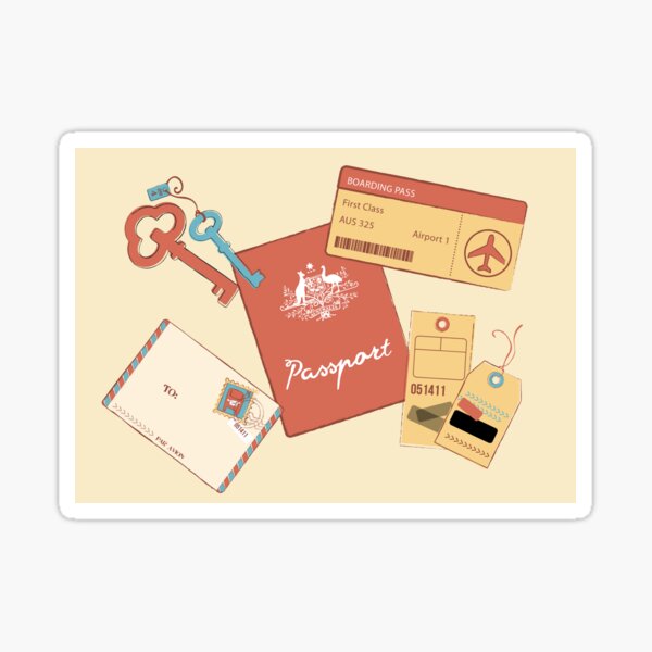 travel vintage pattern Sticker