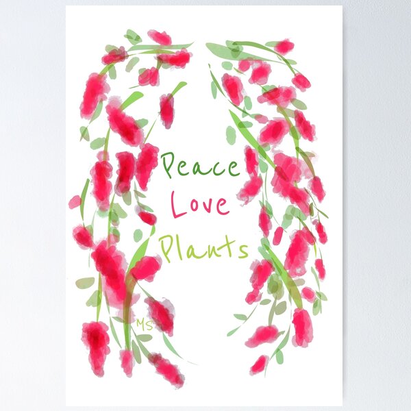 Aperçu de l'œuvre Paix, Amour, Plantes - Plante Chenille Rose créée et vendue par Michelebuttons.