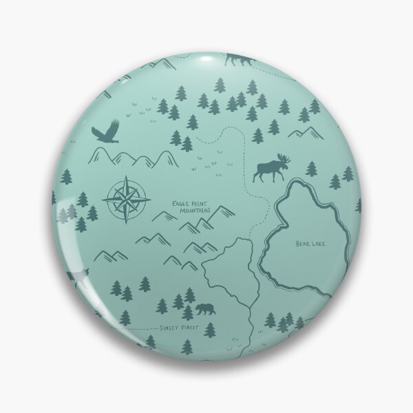 Item preview, Aqua Blue Hand-Drawn Map, Adventure Woodland Forest, Camping, Wild Animals designed and sold by cateandrainn.