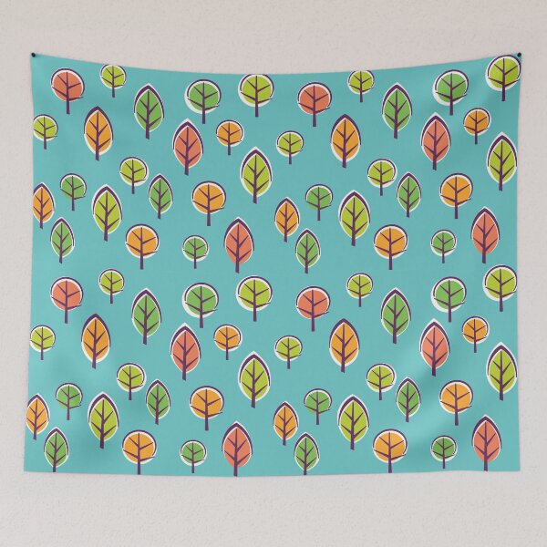 Item preview, Retro Forest Autumn Trees Pattern designed and sold by jeff-jones.